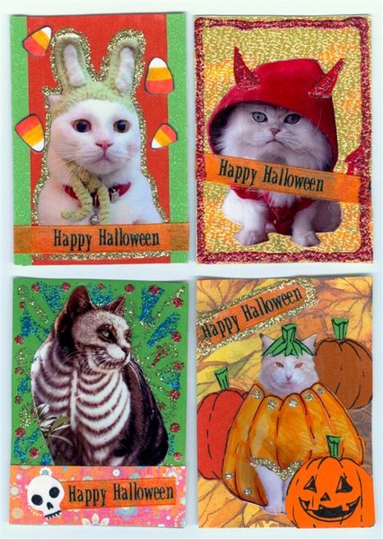 Halloween Cats ATCs