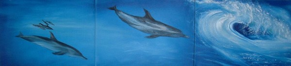 Dolphins in waves..........