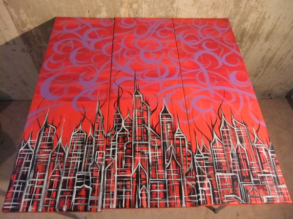 Lucifer's Cathedral triple canvas