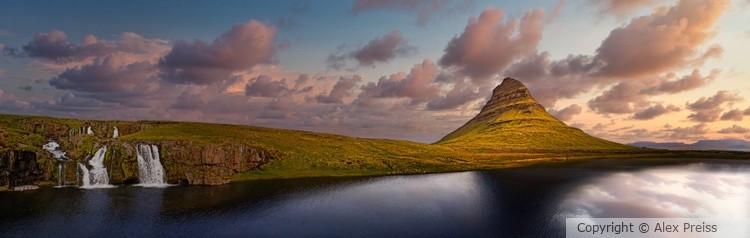 Mt. Kirkjufell & Kirkjufellsfoss at sunset 2