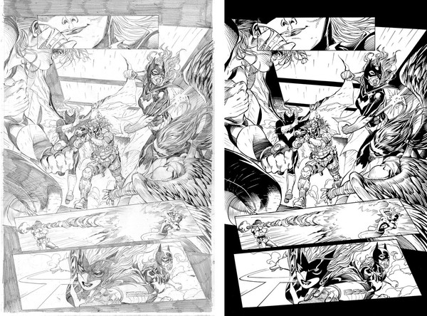 Inking practice over Ardian Syaf pencil