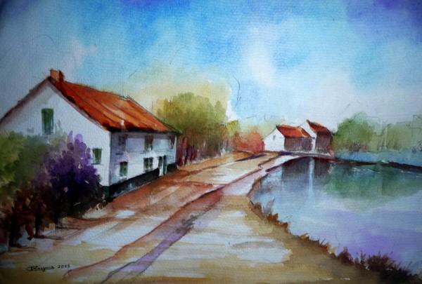 Landscape on sketch paper