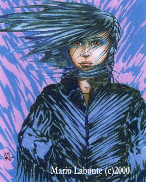 Girl in wind