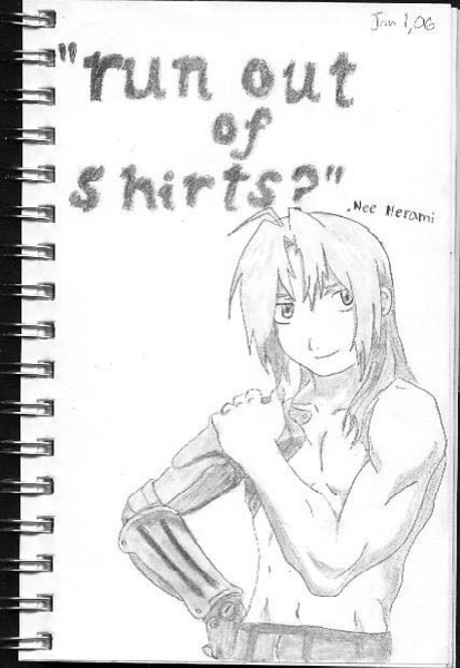 Edward without a shirt