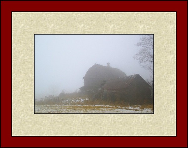 Barn In Fog(Framed)