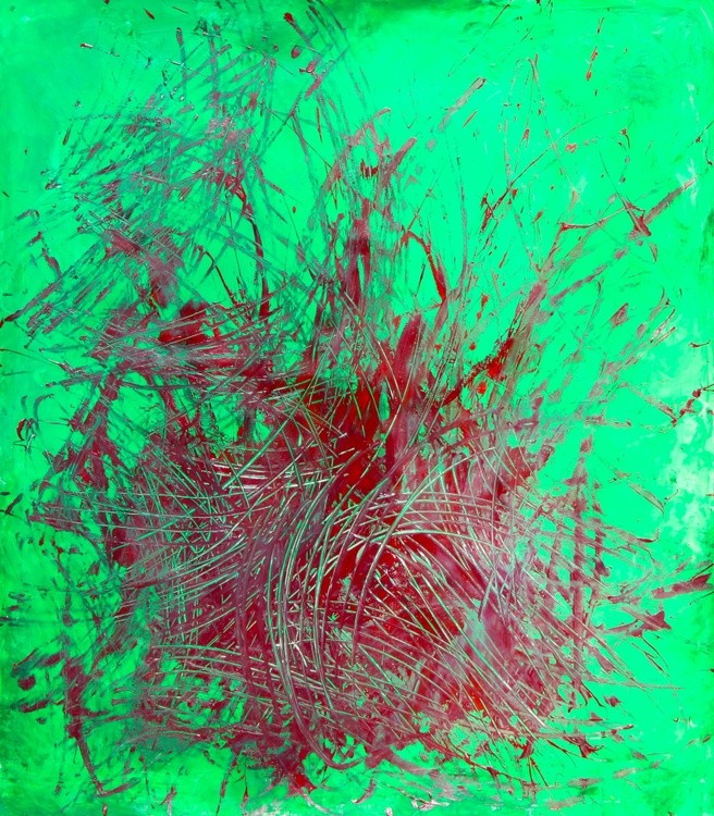 493. Struggle, acrylic on canvas, shipping in tube
