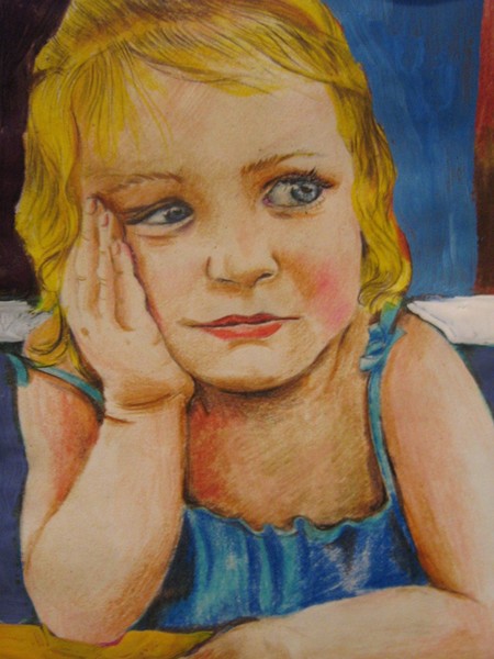 girl with blue dress
