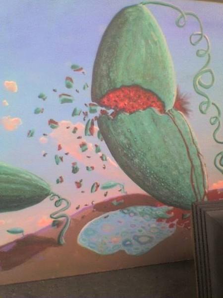 floating watermellons  detail of larger painting