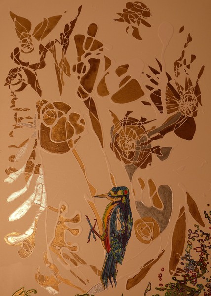 Golden-silver woodpecker