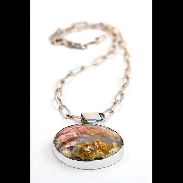 Graveyard Point Plume Agate Pendant