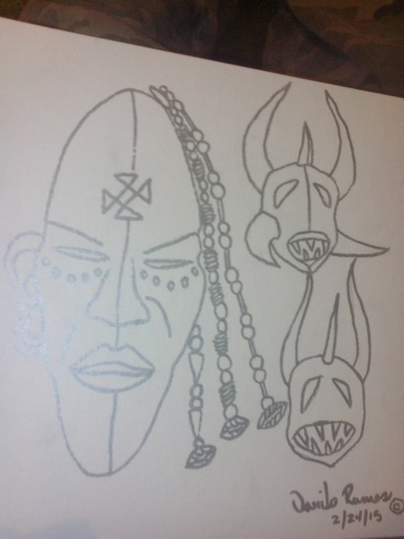 african n puerto rican mask