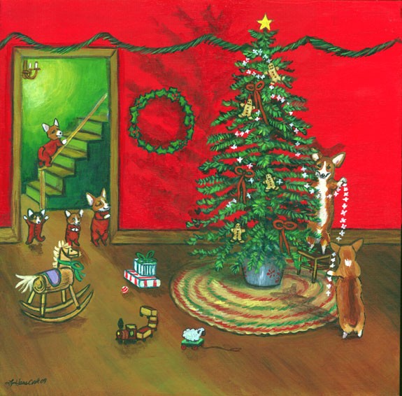 Christmas Morn, Pembroke Welsh Corgi
