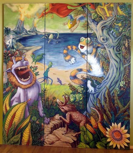 Wild Life Around the Bay (folding screen)