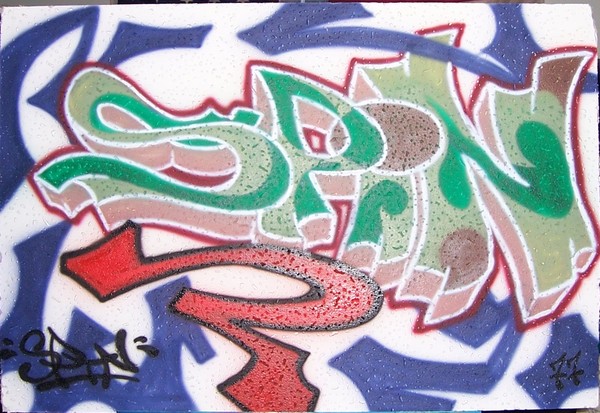 Spin Off Tag graffiti piece spray paint