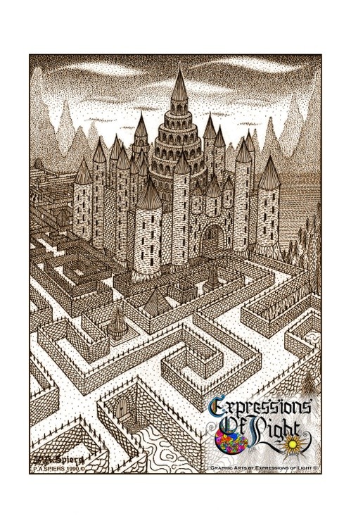 ExpoLight-Graphic-Arts-Castle-Maze-1990-0001 (Pen-&-Ink-Sepia-SP)
