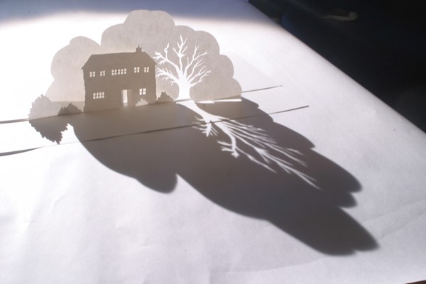 Paper cutout and light