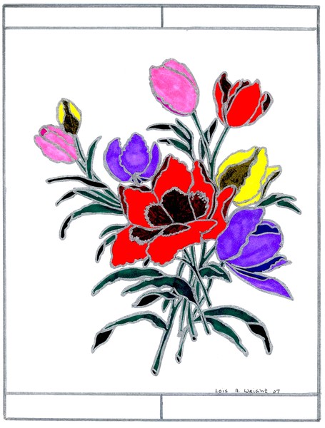 stained glass painting spring tuples