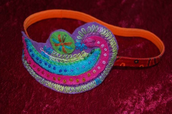 embroidered paisley headband