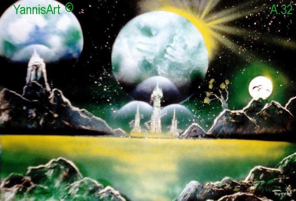 YannisArt SPRAY PAINT PAINTINGS (SPACE ART)