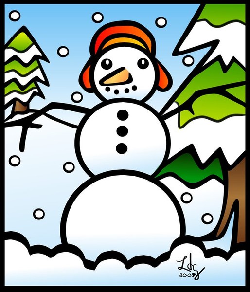 Tiffany Style Snowman