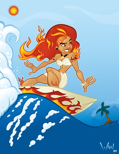 Surfing Pele