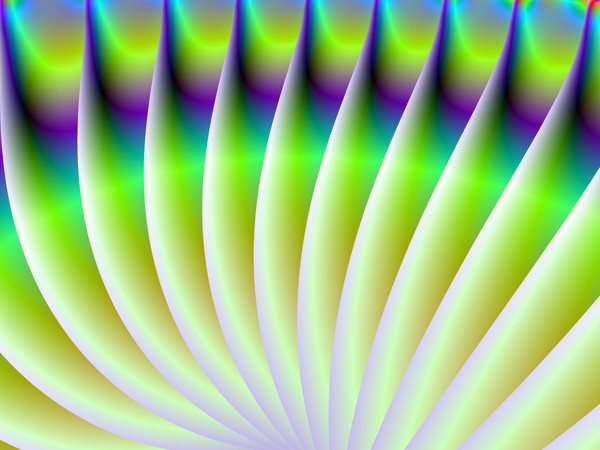 Neon Fan in Yellow Green and Blue