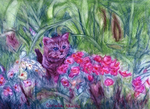Kittten with Flowers