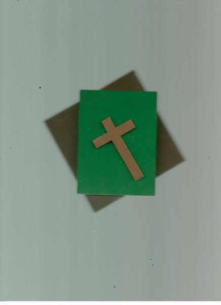 Brown cross on green