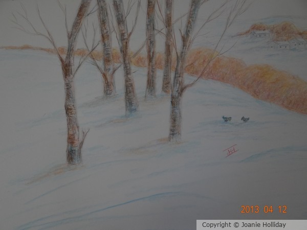 WINTER STILL IS AROUND ! COLORED PENCIL