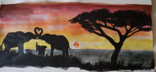African elephant family