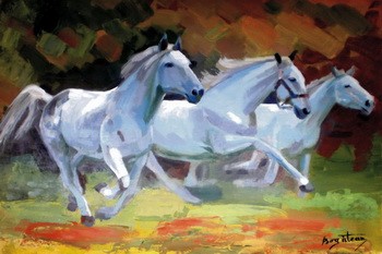 Horses running