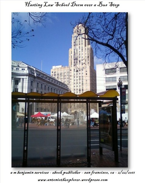 Law school dorm over a bus stop