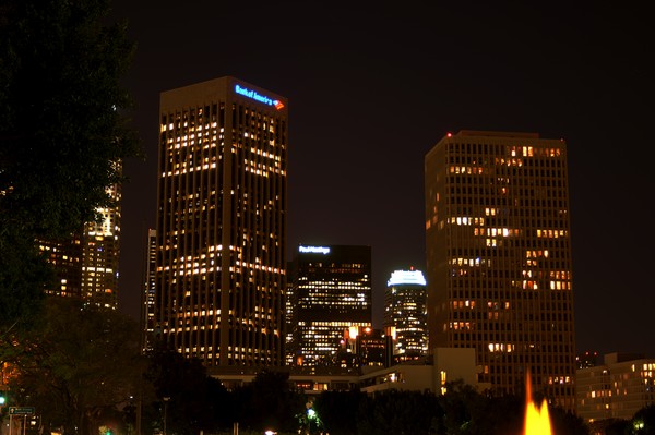 Downtown Los Angeles at Night in HDR