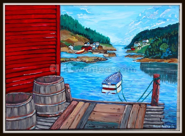 Cozy Fishing Village - 14 x 11  SOLD