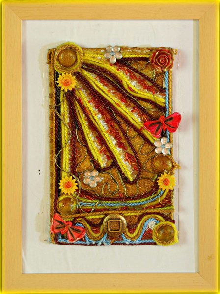 Framed original hardboard decorated painting - Mix