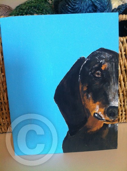 Dachsund Acrylic Painting