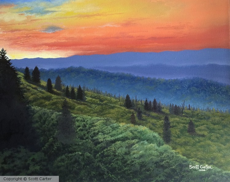 Sunset in the Smokie Mountains