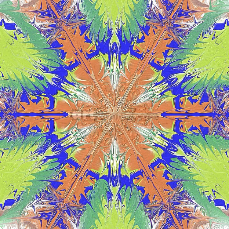 abstract blue-yellow digital painting,