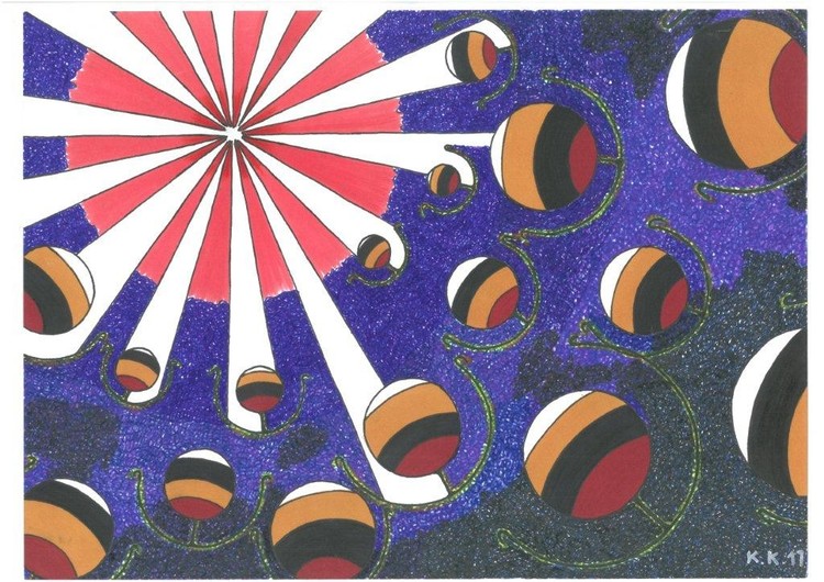 The attack on the light point, contemporary illustration, weird story