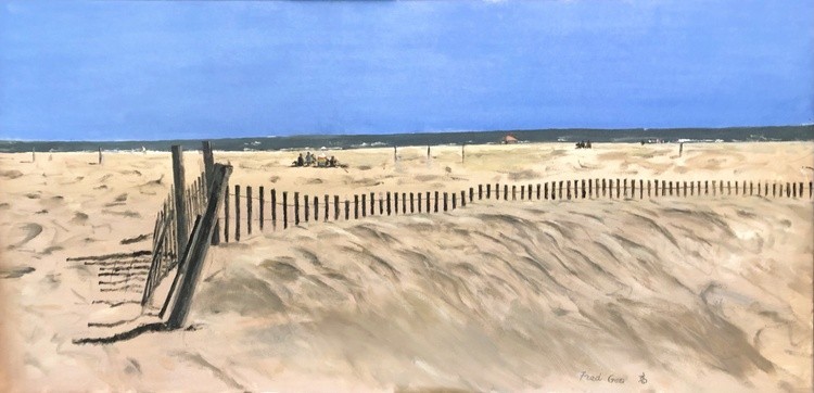 Vacation in October Oil on canvas panel 40x20