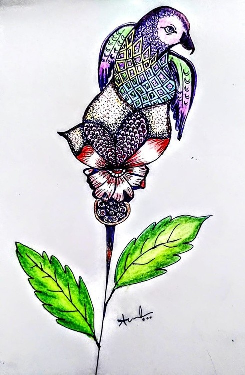 Bird flower design