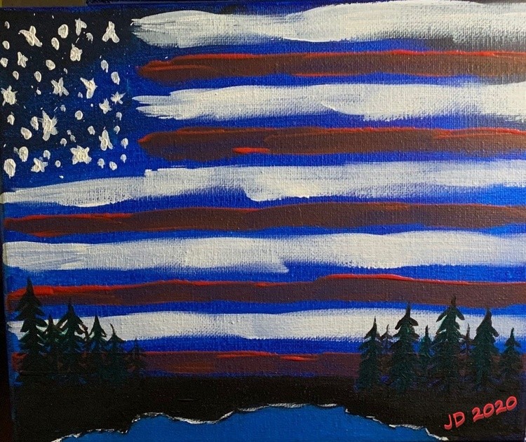 USA flag painting 2020