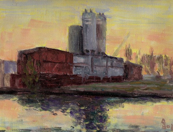Factory in the sunset