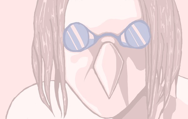 pink bird lady