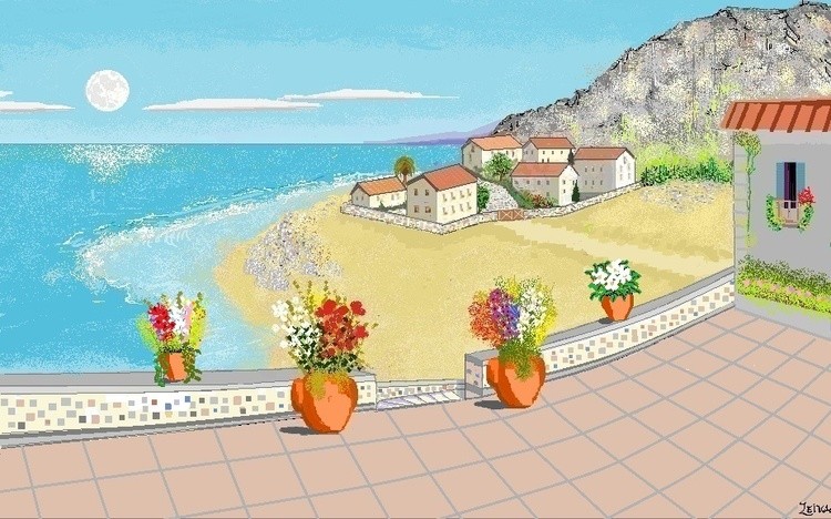 Village by the sea