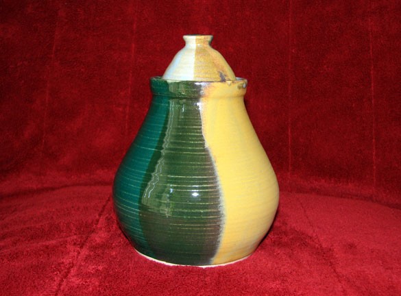 Green/Gold/Cream Jar