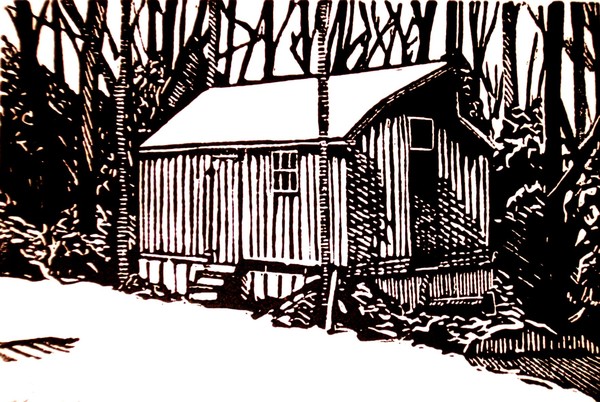King and Queen Va Barn Aspen Farm block print