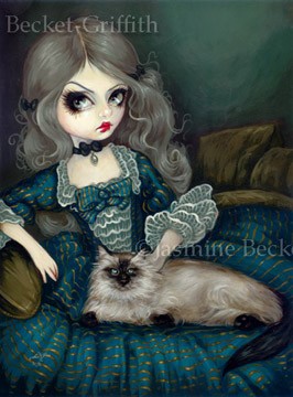 Princess with a Himalayan Cat
