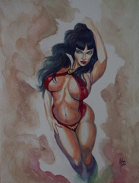 Vampirella  traditional watercolor
