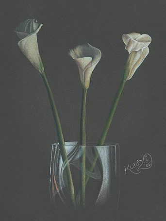 Calla Lillies in a Glass Vase